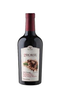 The award-winning 2 Horse Vineyard port-style organic dessert wine, crafted from Estate Portuguese grapes, is certified by the USDA and CCOF.