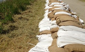 storm rain sandbags