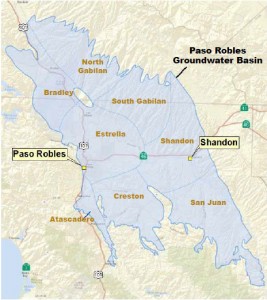 map of the Paso Robles Groundwater Basin