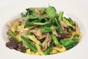 New menu items include the Wild Mushroom Tagliatelle with pea vines, truffle butter, and parmigiano-Reggiano.