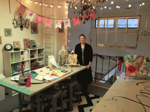 Heartwork Studios owner Denise Braun stands in the studio portion of her downtown Atascadero business. Photo by Heather Young
