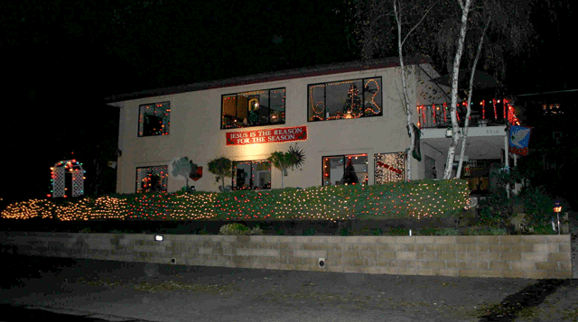 The homes around Atascadero Lake get lit up for the annual Musical Holiday Walk Around the Lake.