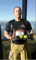 Captain Brandon Wall after finishing the climb.