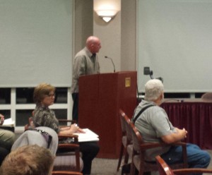 Taxi driver Douglas Shelby spoke out against Uber at Tuesday's meeting.