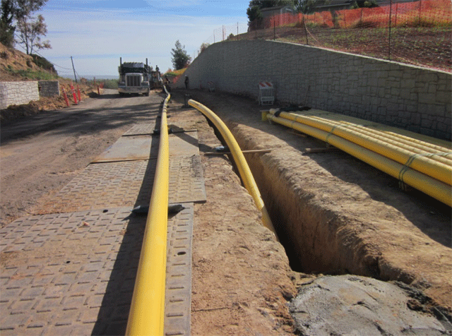 The Gas Company is currently relocated lines on Union Road east of Kleck.