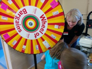 Last year's Business Expo had this, "wheel of bargains."