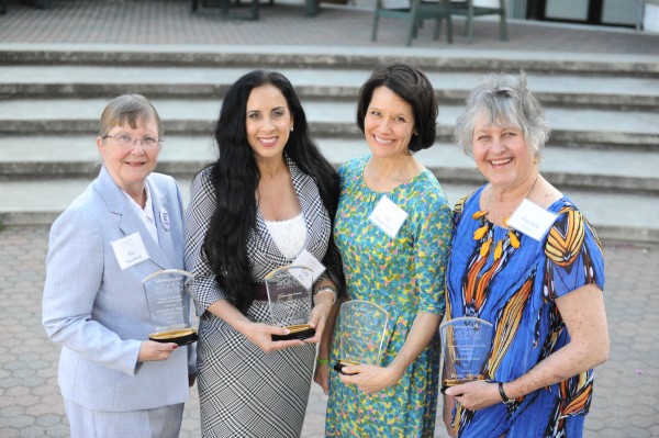 The four recipients of the 2015 Women of Distinction awards, left to right: Elizabeth “Biz” Steinberg, Lisa Ray, Jill Bolster-White and Grenda Ernst. The women were recognized on Thursday, March 19, during a ceremony at Cuesta College.