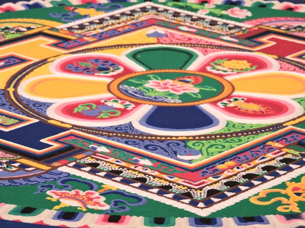 The sand mandala, taken just before the closing ceremony. Photo by Skye Ravy.