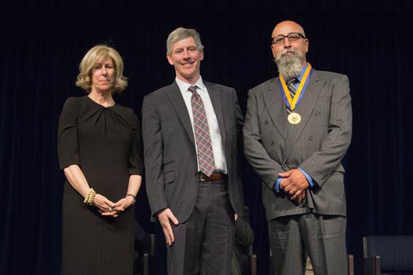 David Guerna of Atascadero receiving his medal of valor at the state capitol building.