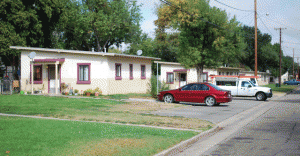 Half of the old military housing at Oak Park has been torn down for the new apartment complex. The remaining units will be torn down after Phase 2 is complete.