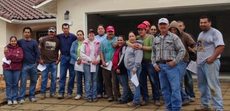 A group of self-help builders.