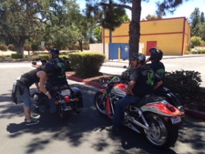 Groups of bikers, like this one outside Motel 6, visited Paso Robles this weekend.