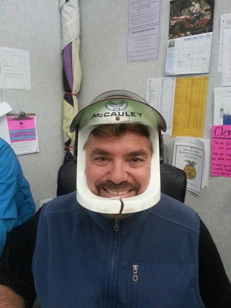 "Mark Clement loves science and has been fascinated with all things flying and space related since he was a little boy. This is his play space helmet from childhood he likes to wear during his space unit in Agriculture Earth Science class," said Heather Clement.