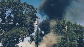 A home burning on Park Street i