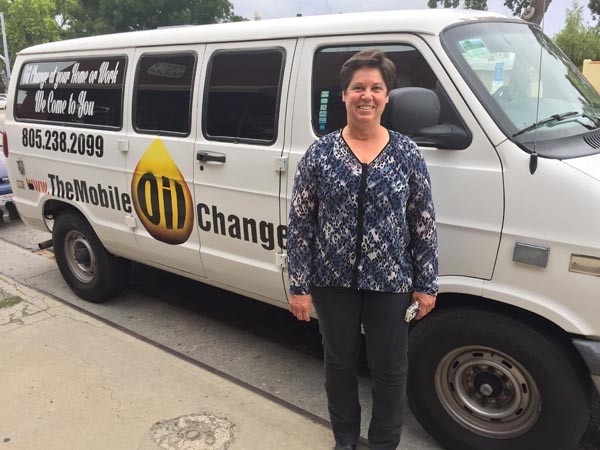 Lisa Marrone, owner of The Mobile Oil Changers, is building the Foundation for Natural Disaster Relief, based in Paso Robles. Photo by Paula McCambridge.