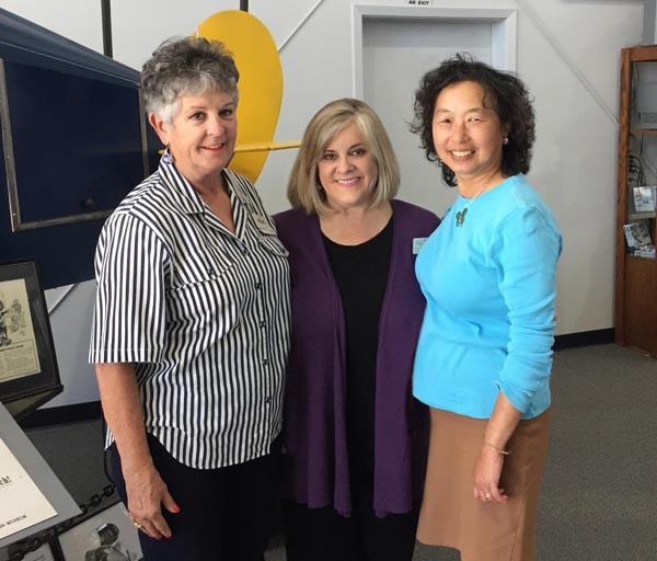 Estrella Warbirds Museum Past President and Docent Betty Miller; EWM Museum Curator Jill Thayer, ; and SLO Community Foundation Director of Grants & Programs Janice Fong Wolf.