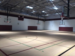 The 8,133-square-foot gym features six basketball hoops and is a training facility. Photo by Paula McCambridge