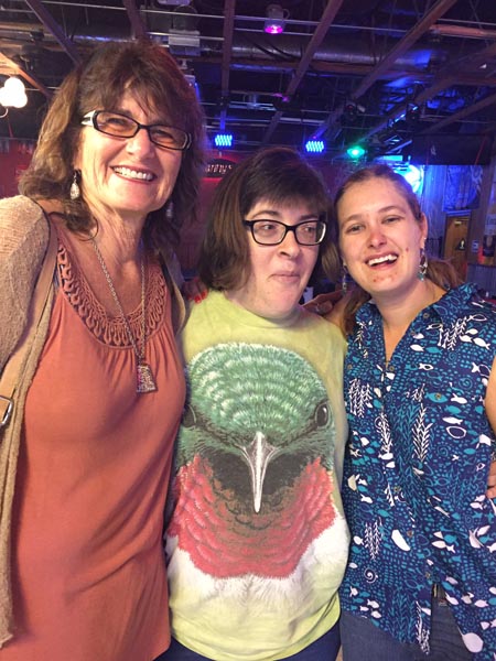 Aide Doris Vermy, with students, Stephanie Turney and Elizabeth Hall.