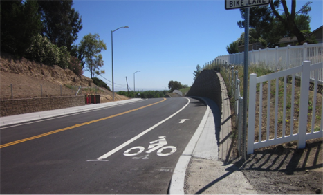 The completed Union Road bike lanes project. Courtesy photo.