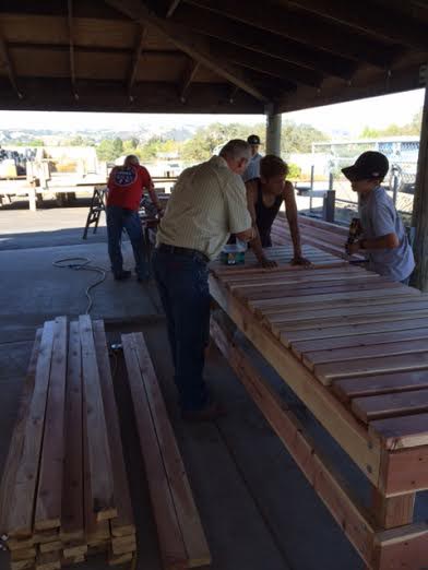 Vounteers from the Lowe's Hero's program worked to help finish the project this week.