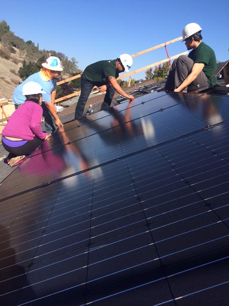 Cal Poly Student Veteran Jose Alvarez with fellow Cal Poly students.
