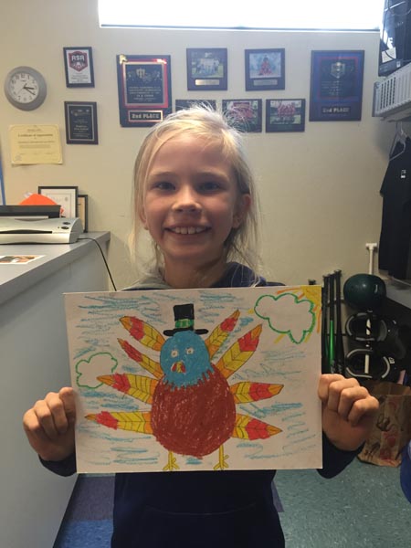 Linnea Bernal with her winning design.