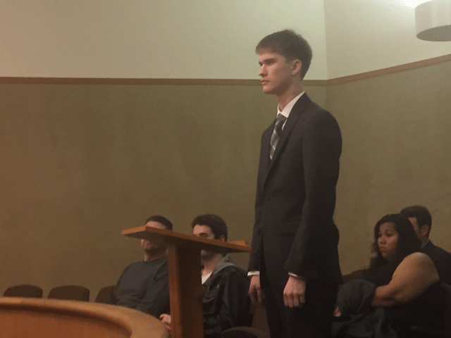 Bret Landen before Judge Jackie Duffy on Jan. 25, 2016. Photo by Heather Young