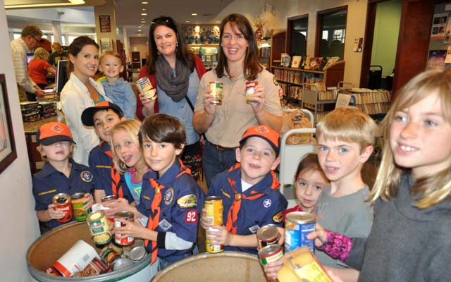 Pack 92 Tiger Cub Den, Paso Robles City Library, Can Your Fines, Library Manager Karen Christiansen, Meagan Friberg