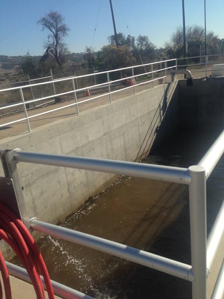 Nacimiento Lake water flows into the Paso Robles water treatment plant.
