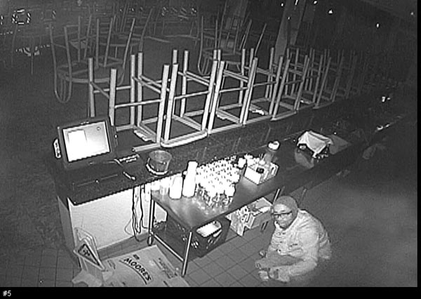 A surveillance photo of burglary suspect Tyrone Brennen.