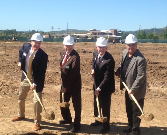 Cuesta College Trustee Pat Mullen, Paso Robles Councilman Fred Strong, Cuesta College Superintendent Gil Stork, and Atascadero Mayor Tom O'Malley.