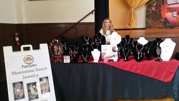 Julie Parker displaying her work.