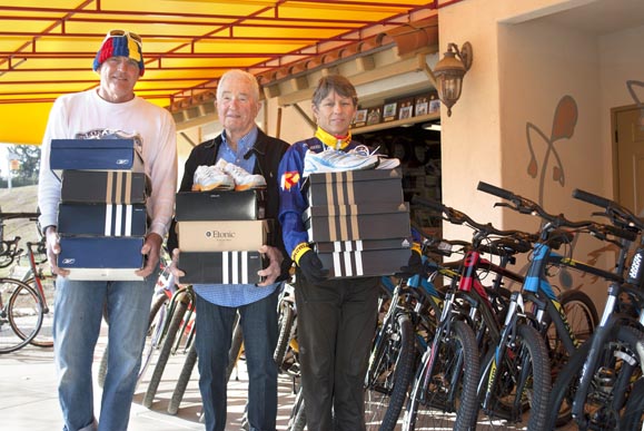 Left to right: Keith Schmidt, Mike Byrne, ECHO volunteer, Robyn Schmidt. Photo Credit- Robin Smith