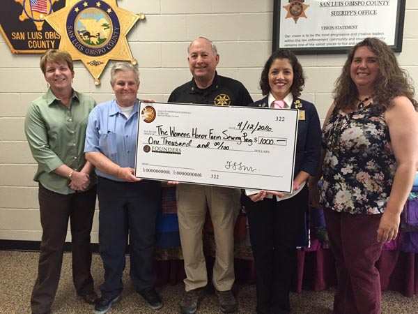enior Correctional Deputy Lisa Piotrowski, Honor Farm inmate Jan Raehn, Sheriff's Advisory Foundation Chairman Sam Scarbrough, SLO Elks Exalted Ruler Teresa Lara and Elks National Foundation Chair Vivian Boaz.