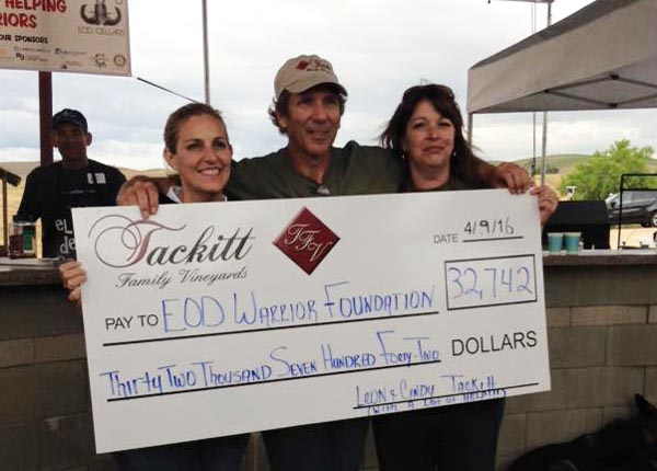 Kellie Perry, a board member of EOD, Leon Tackitt and Cindy Tackitt.