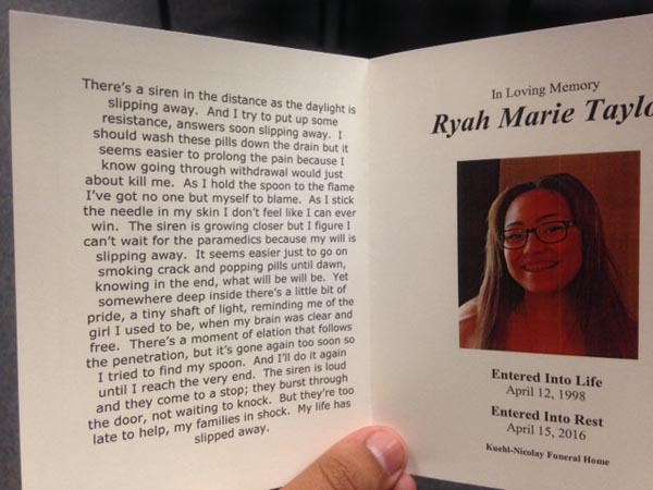 Last year, the Reality Tour featured a dramatic enactment of a high school girl who eventually dies of a drug overdose.