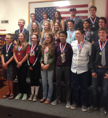 Lions Club athletes Front Row (L to R): Carson Weide, Brooke Milder, Kirra, Esther Cabello, Christian Thompson, Robert Rojas, Evan Proulx Middle Row: Zac Brown, Mackenzie Raymond, Annie Meeder, Camryn Curren, Connor Lacy, Pablo Cortes, Gannon Chamberlain Top Row: Connor Nolan, Samuel Babb, Gwendolyn Lundy, Matthew Keller, Christian Fay.