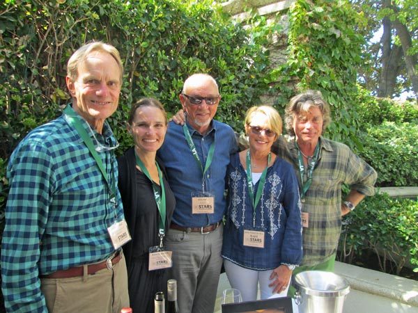 2. Legends of California featured at Stars of California tasting event at Peninsula Hotel in Beverly Hills - left to right, Richard Sanford, Blakeney Sanford, Dick Doré, Jenny Williamson Doré and Stephan Asseo.