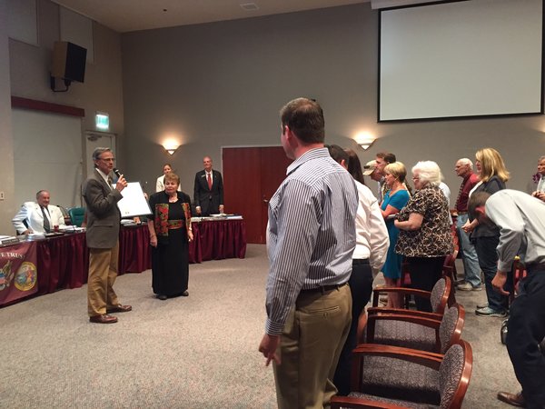 Norma Moye was honored at Tuesday's Paso Robles City Council meeting.