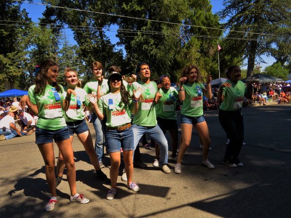The templeton High School Drama group performed a song from "Little Shop of Horrors", having just showcased it in Scotland. Photo by Colby Stith.