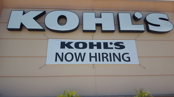 Kohls help wanted sign