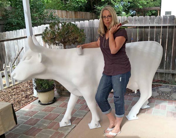 The cow was designed by local artist Jeannine Bringman.