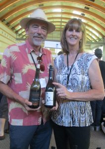 Tom Stolpman from Santa Barbara County and Deborah Sowerby pouring Villa Creek Cellars from Paso Robles.