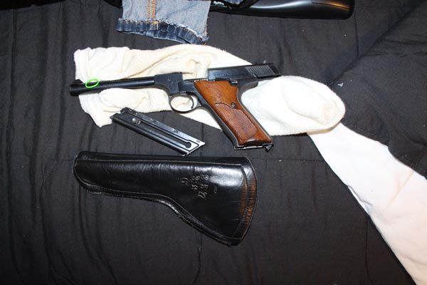 Two handguns and ammunition were also confiscated.