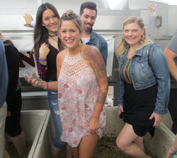Enthusiastic grape stompers at Cass Winery Photos by Mira Advani Honeycutt