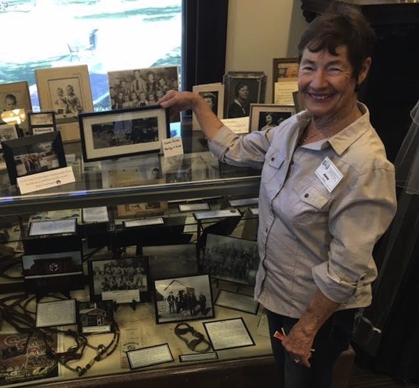 June Bertoni and her family display.