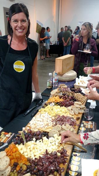 An ample cheese and charcuterie spread provided by Vivant Fine Cheese.