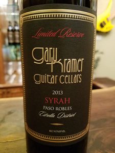 Kramer Guitar Cellars is most proud of their 2013 Syrah.