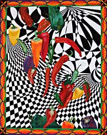 Artist, Ruth Fleming's, printmaking.