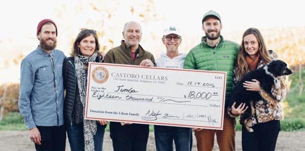 From left: Max Udsen, Bimmer Udsen, Niels Udsen, Templeton Concert Band Director David Landers, Luke Udsen, Lauren Udsen and Izzy.